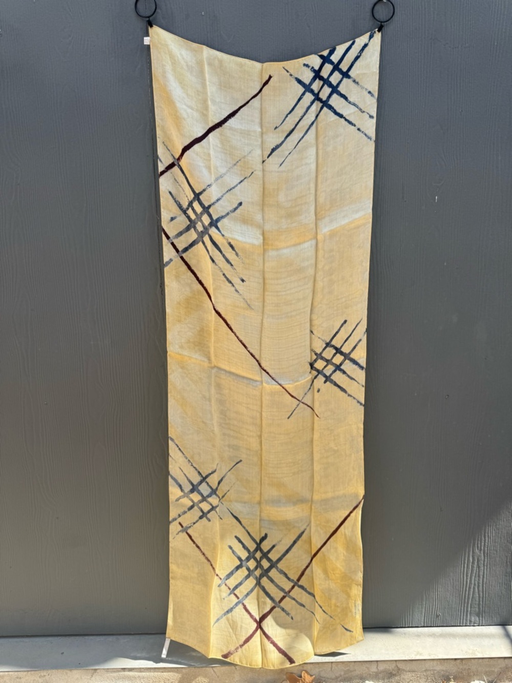 Rare Burberry London Brand Vintage 2000 Brushstroke Check Silk Scarf